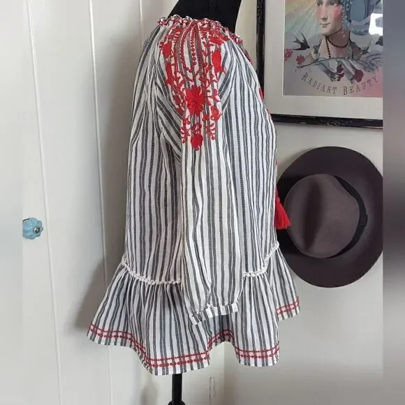 Kate Spade Maximalist Cottagecore Fairy Preppy Coastal Romantic Nautical Top S - Picture 7 of 11